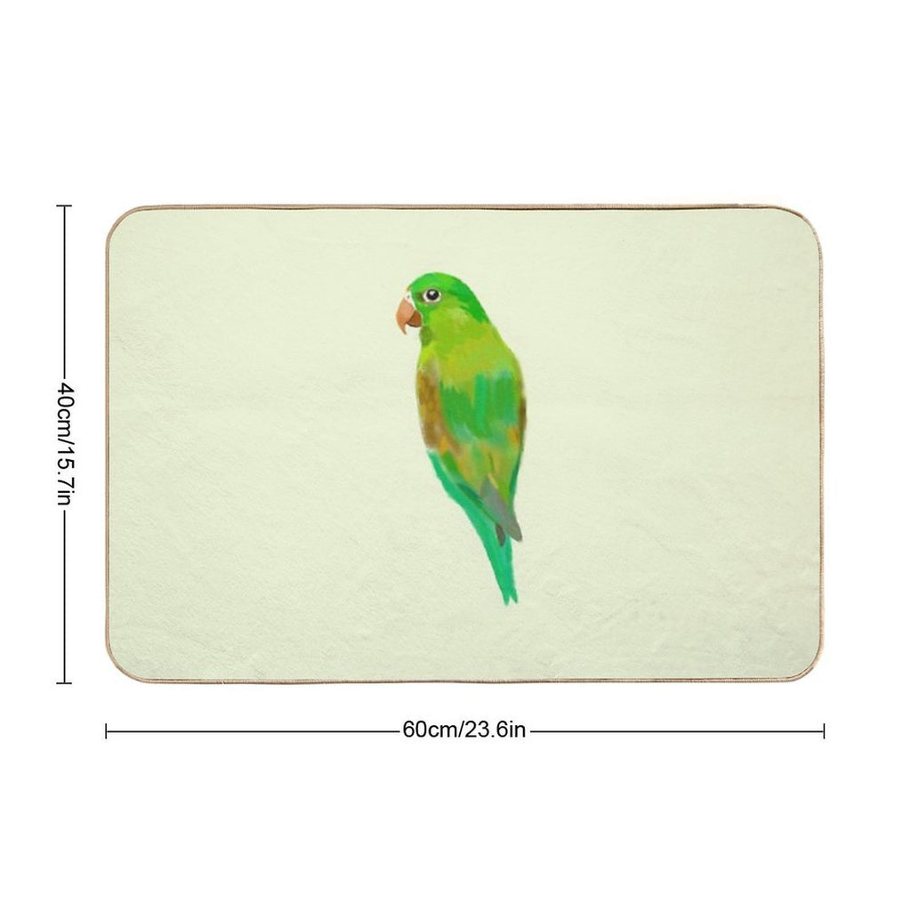 Green Parrot  Pet-Safe Bath Mat