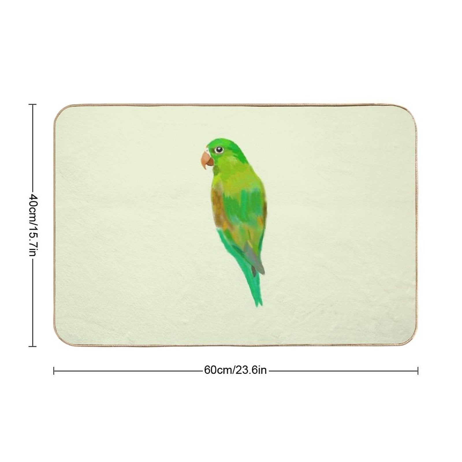 Green Parrot  Pet-Safe Bath Mat