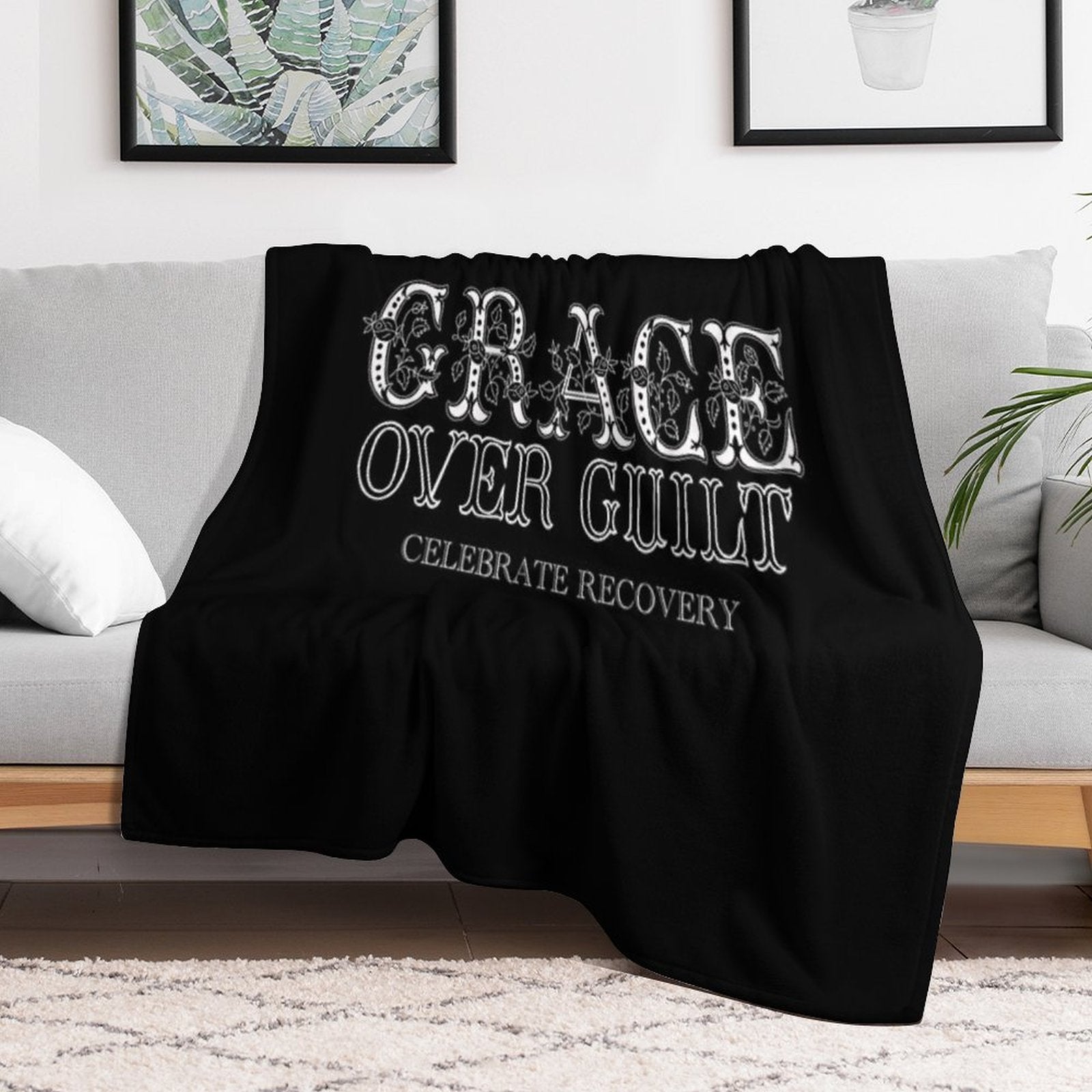 GRACE over Guilt ~ Celebrate Recovery Lightweight Throw Blanket