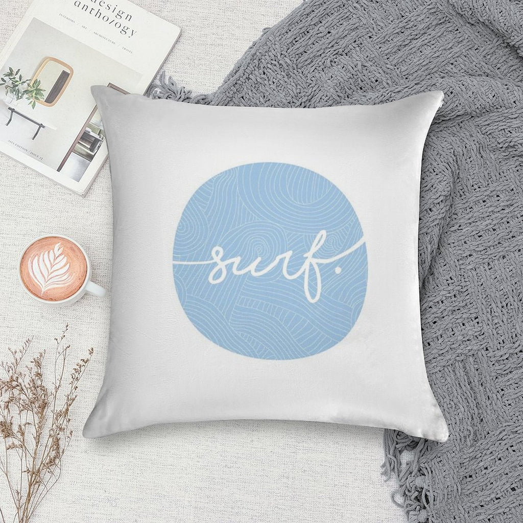 Surf. Soft Short Plush Fabric Throw Pillow