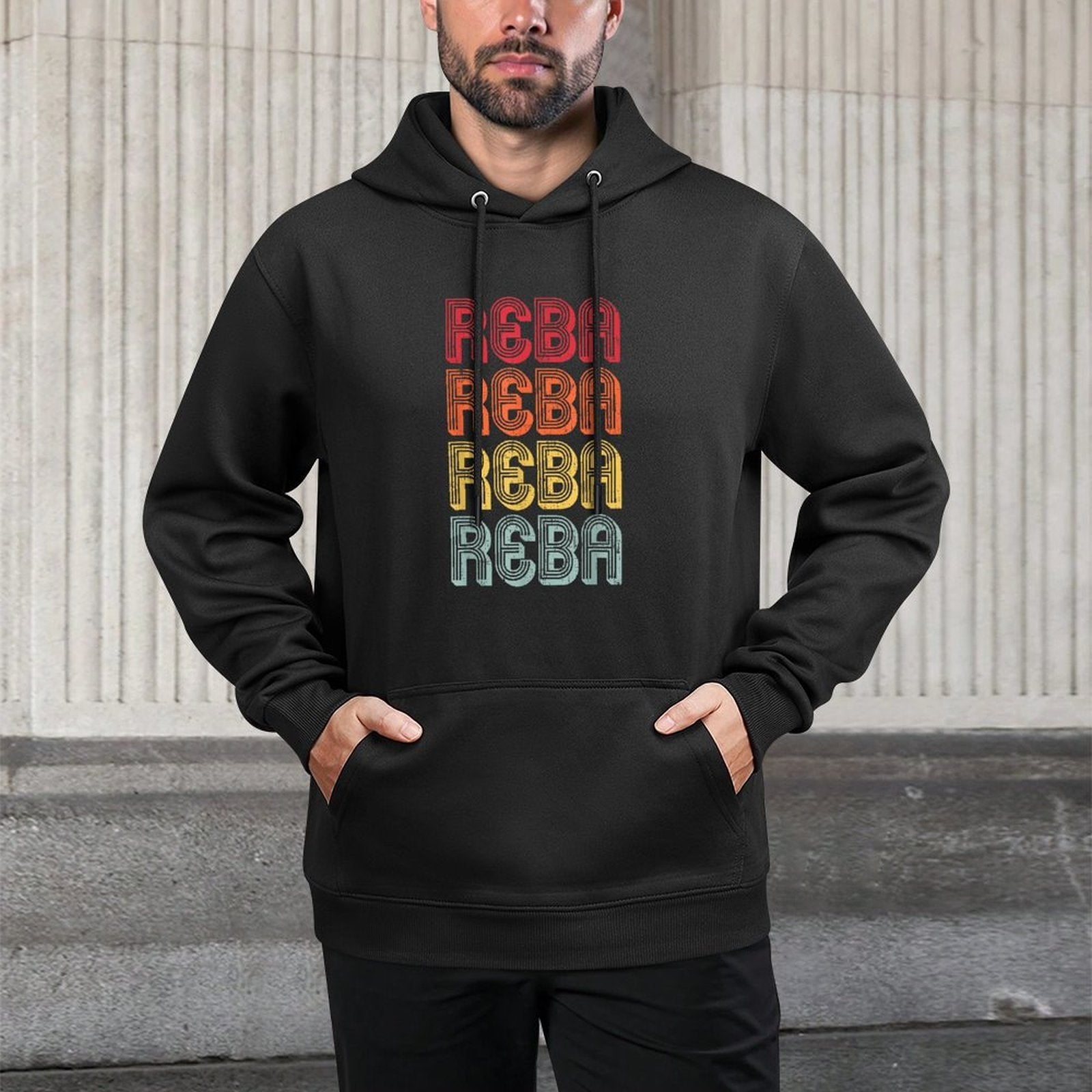 Vintage Reba Name Retro Style 70s 80s First For Men Women Unisex Design Hoodie