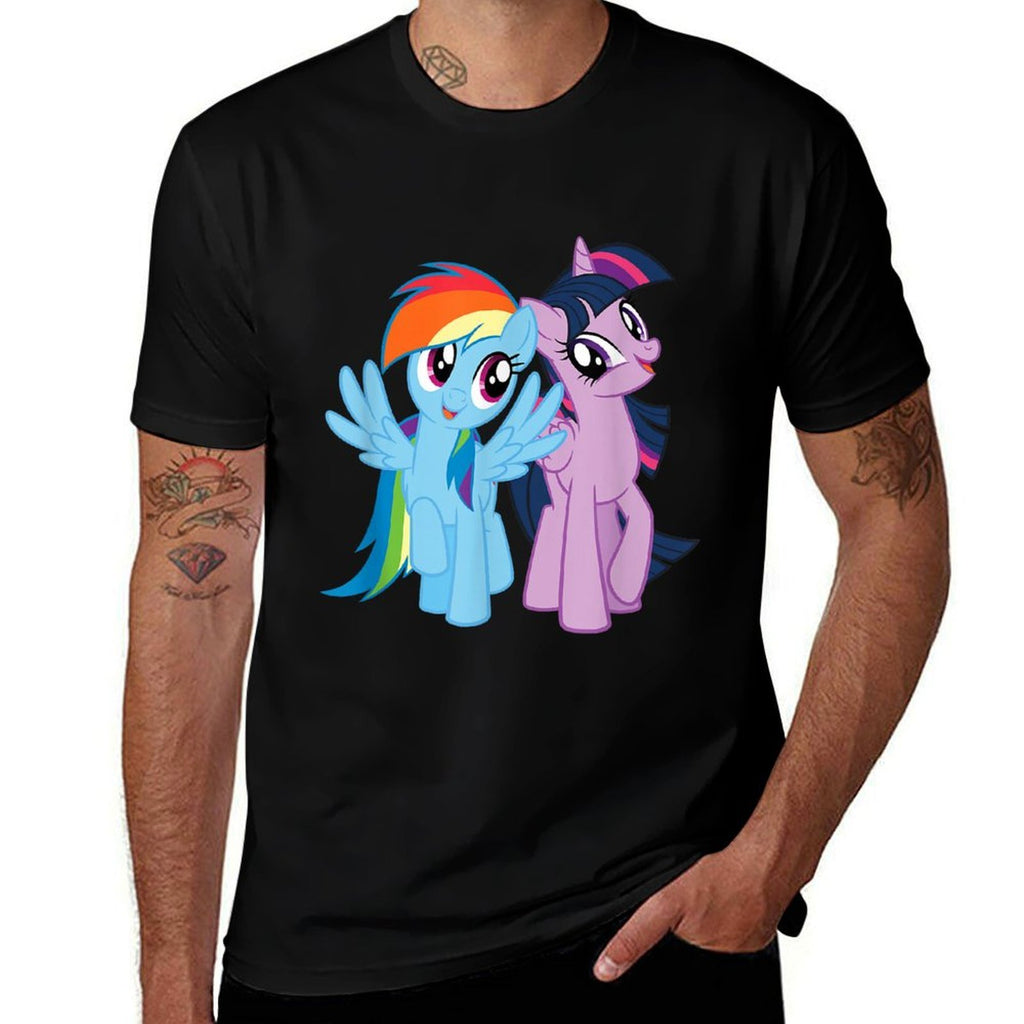 My Little Pony Rainbow Dash And Twilight Sparkle  Slim-fit Cut T-Shirt