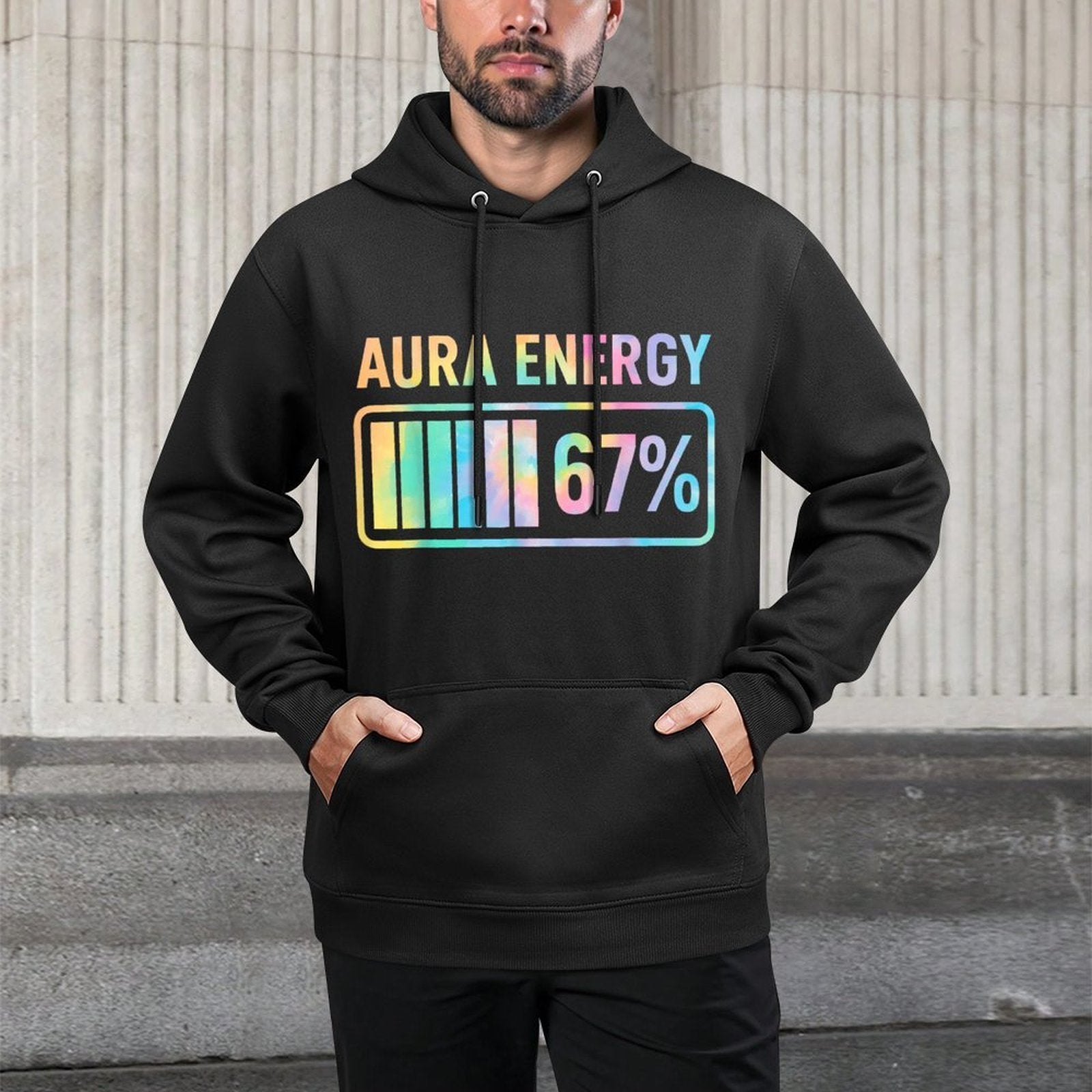 Aura Energy 67 Funny Six Seven Meme Gen Alpha Slang Relaxed Fit Hoodie