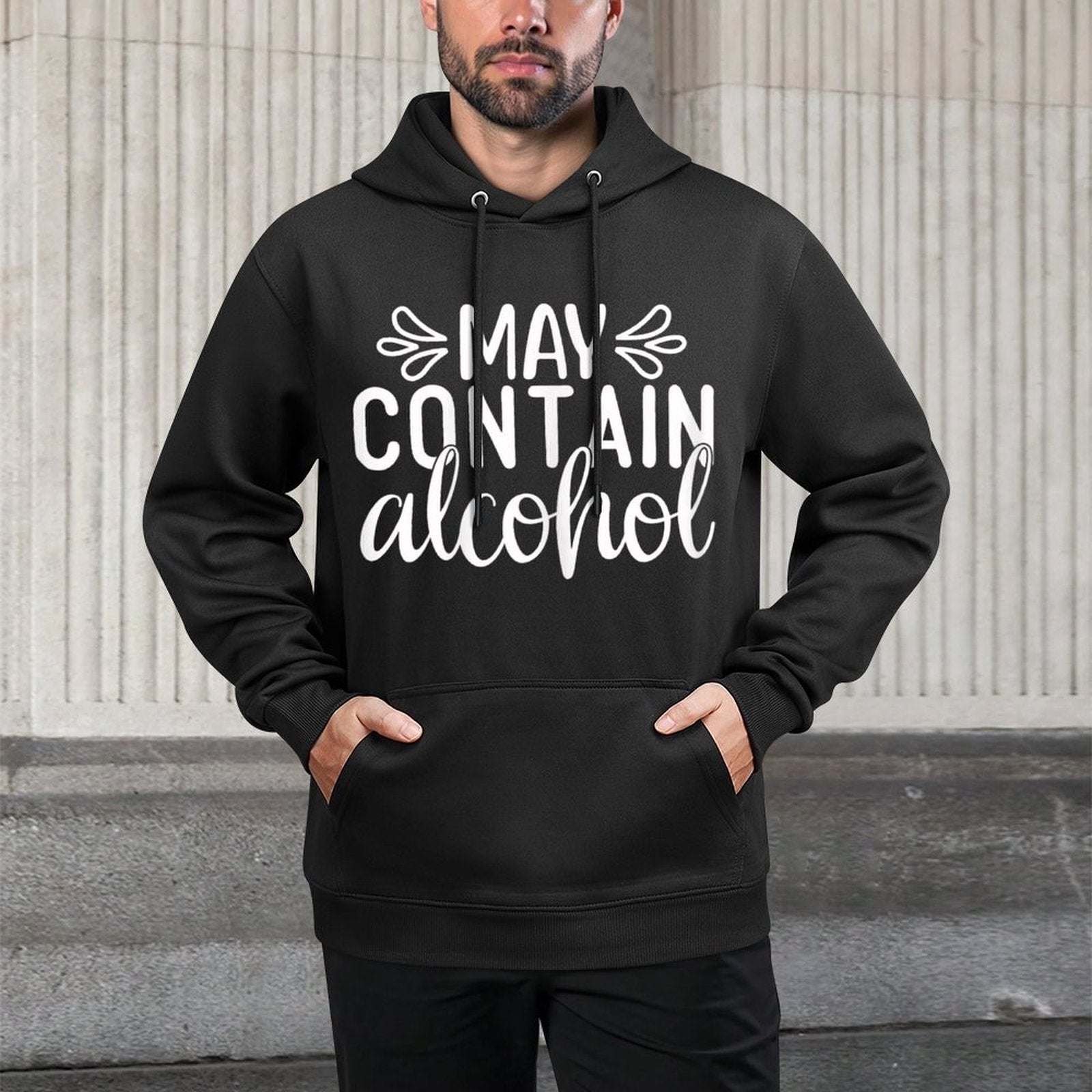 Womens May Contain Alcohol Day Drinking Funny Women Gift Adjustable Hood Hoodie