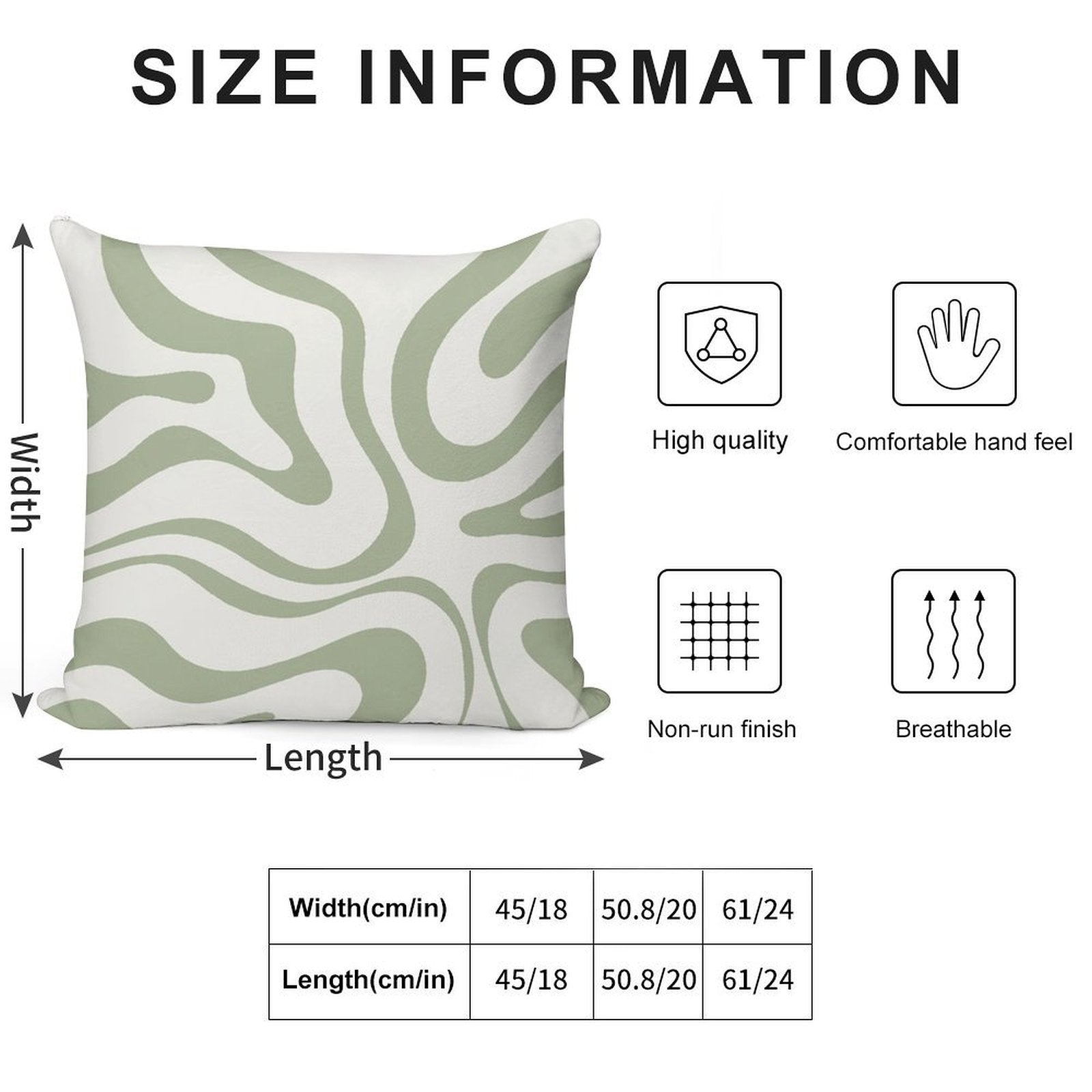 Modern Liquid Swirl Abstract Pattern in Sage Green Tones Soft Warmth Comfort Throw Pillow