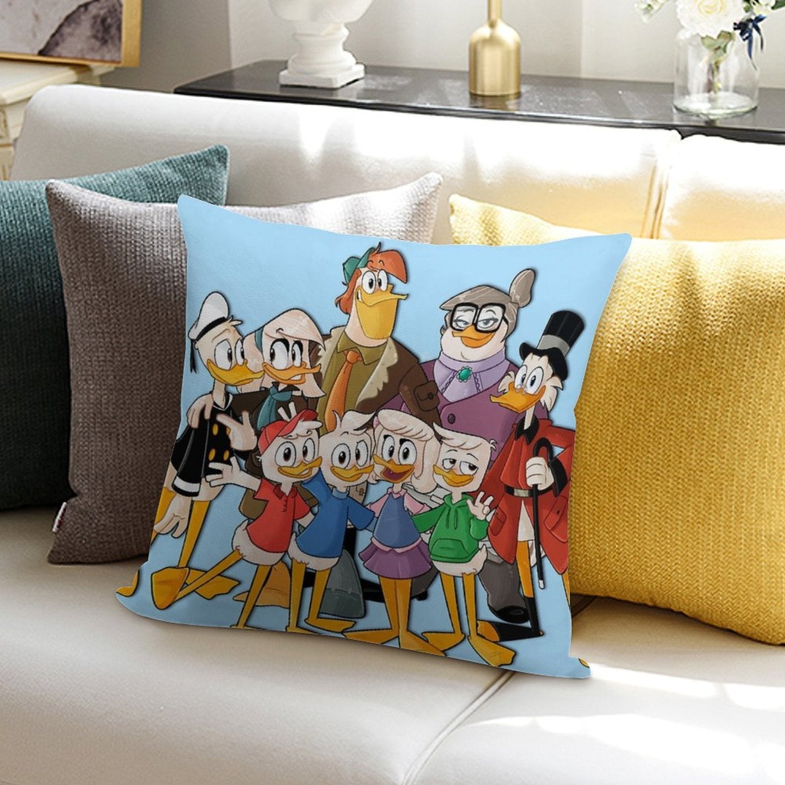 Clan McDuck Soft Hidden Zipper Throw Pillow