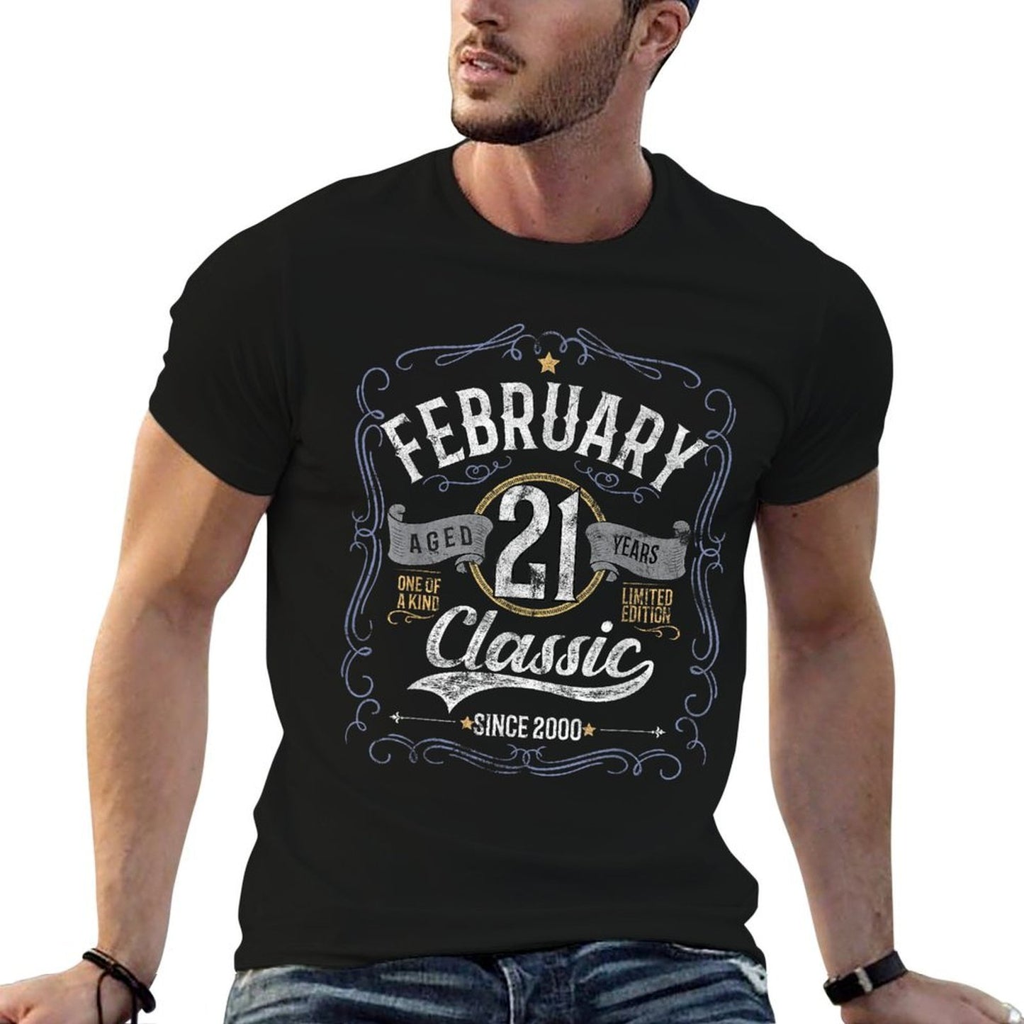 21 Year Old Gift Vintage Classic Since 2000 21st Birthday  Graphic-printed T-Shirt