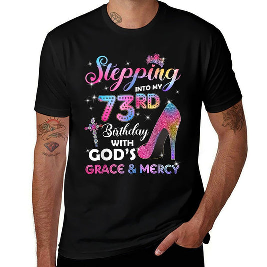 Stepping Into My 73rd Birthday Women 73 Years Old Pumps  Polyester Blend T-Shirt