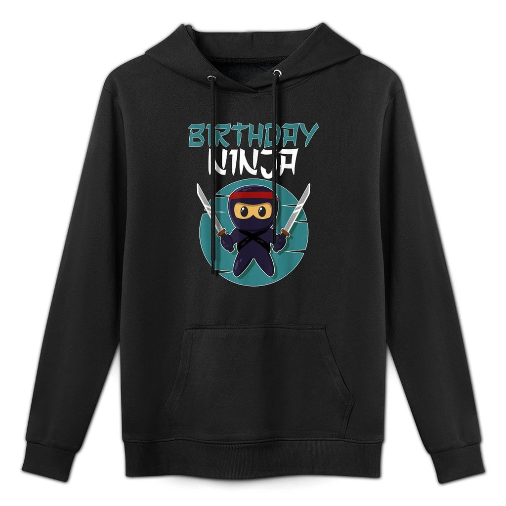 Birthday Ninja Gift Boy Birthday Boy Ninja Gift - Black - Unisex - Small - - Cartoon Pattern - Modern Style - Birthday Occasion Layering Staple Hoodie