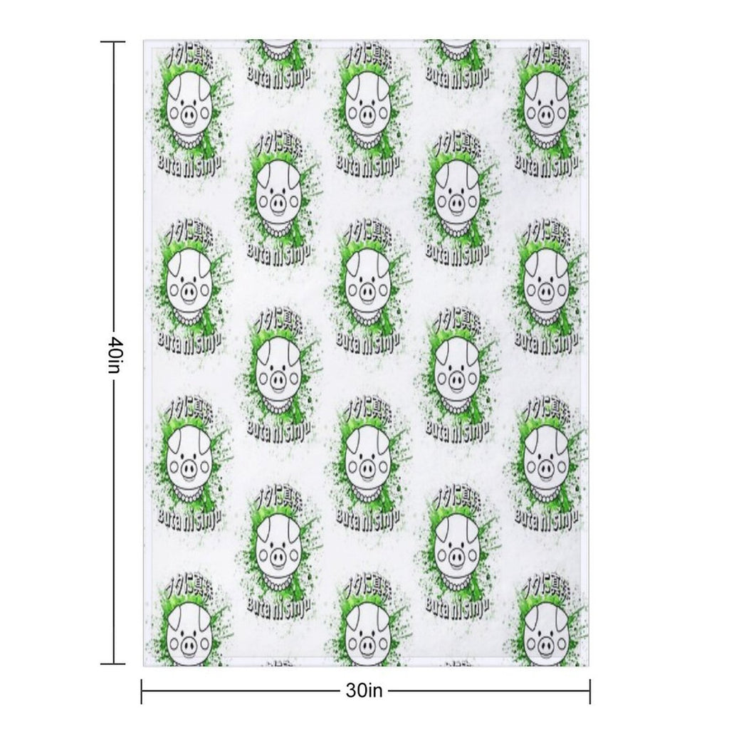Copie De A Dapper Pig! With Colored Background Anti-pilling Throw Blanket