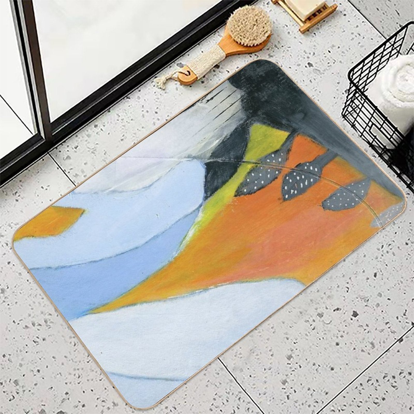 Bold Terrain Vivid Landscape  Fade-Resistant Bath Mat