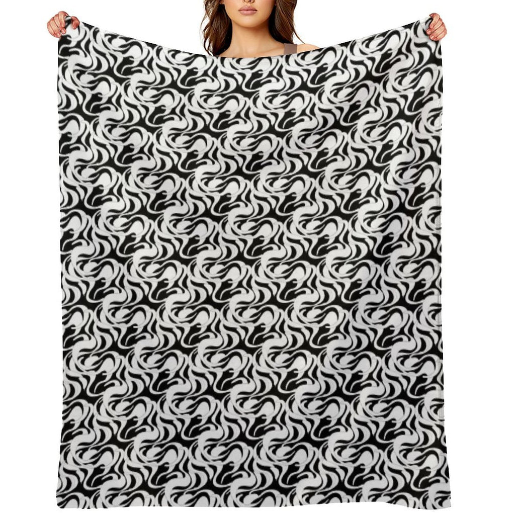 Abstract with Wavy Stains Gift-ready Throw Blanket