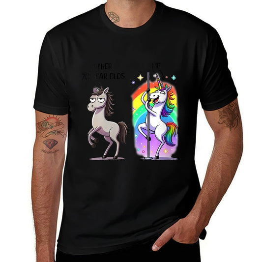 Womens Other 70 Year Olds Unicorn 70th Birthday Women Funny  Heathered Texture T-Shirt