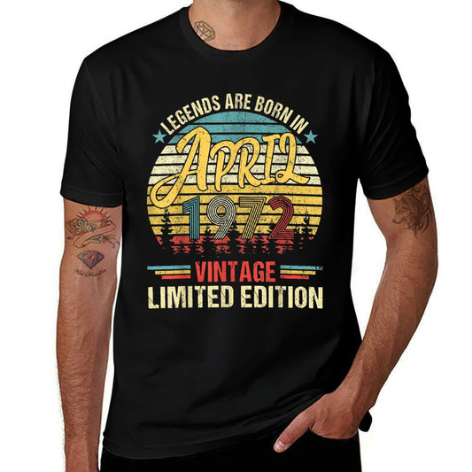 Vintage Born In April 1972 50th Birthday  Affordable Price T-Shirt
