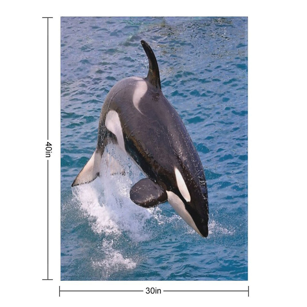 Killer Whale Orca Jumping Gift-ready Throw Blanket