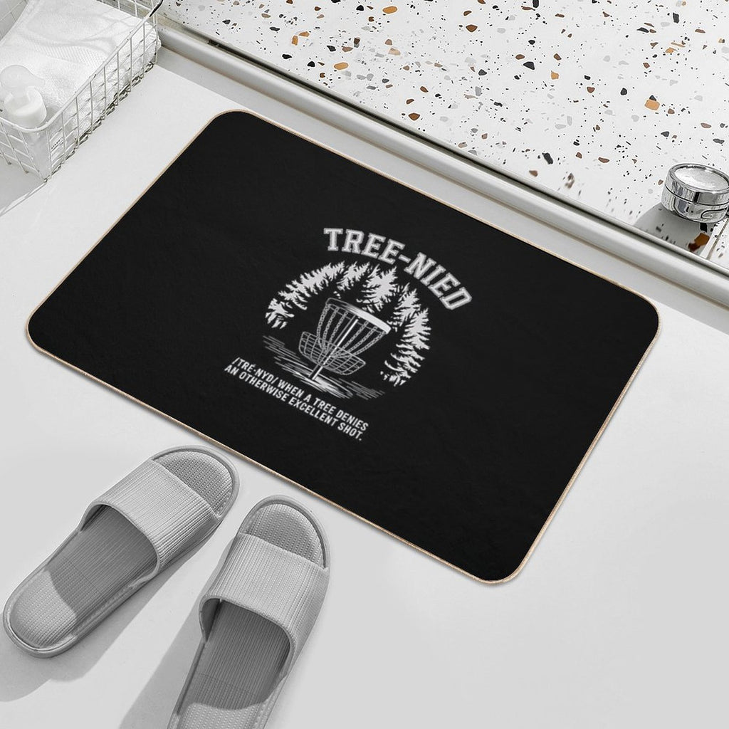 Disc Golf - Funny Stupid Tree Tree-nied IV  Slip-Resistant Bath Mat