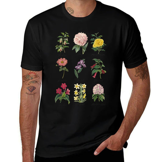 Vintage Botanical Floral Flower, White  Soft T-Shirt