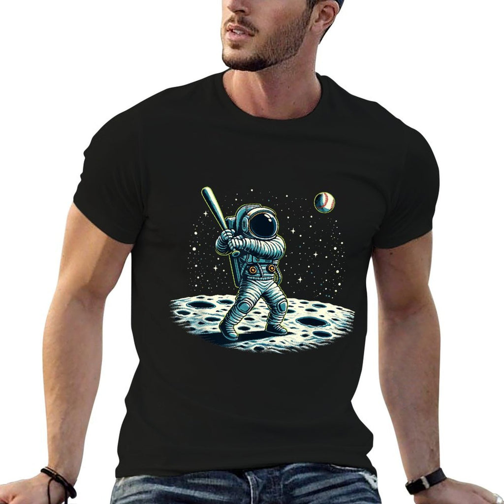 Baseball Novelty Astronaut Men Women Kids Funny Baseball  Trendy Pattern T-Shirt