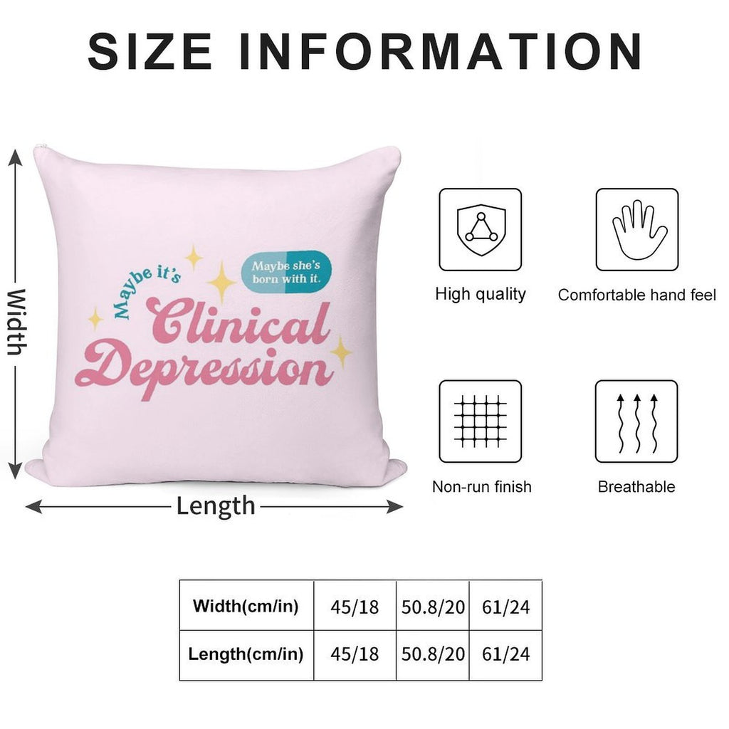 Trixie Mattel - Maybe She's Born with It. Maybe It's Clinical Depression. Soft Easy Maintenance Throw Pillow