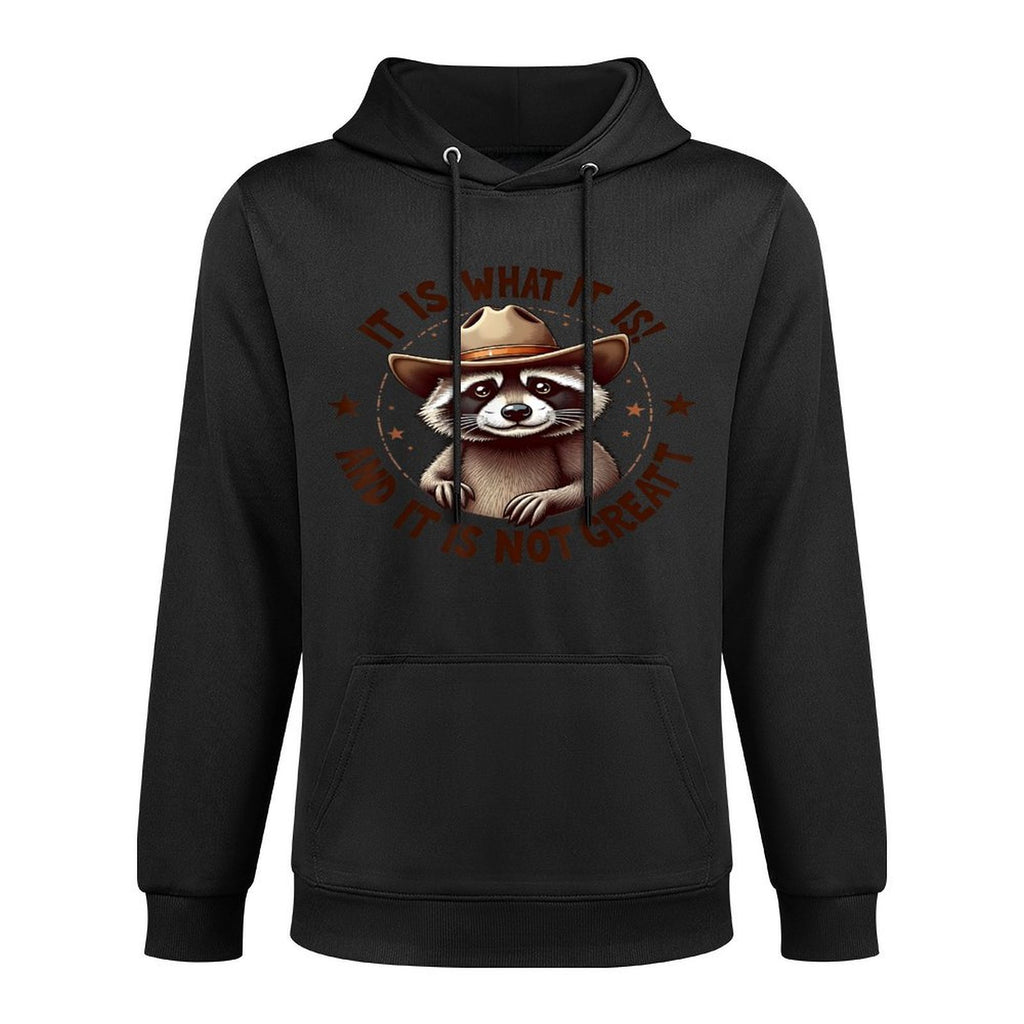 It Is What It Is And It Is Not Great Raccoon Lovers Vintage Cotton-Polyester Blend Hoodie