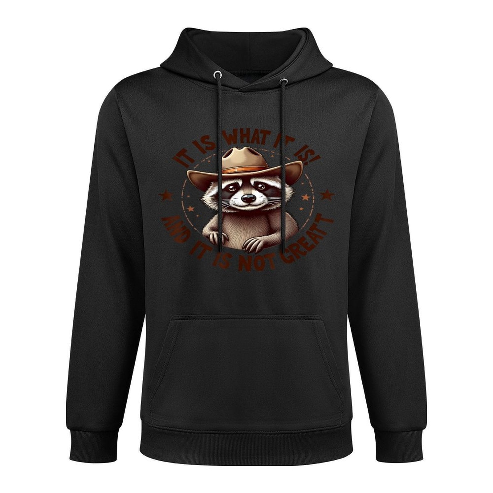 It Is What It Is And It Is Not Great Raccoon Lovers Vintage Cotton-Polyester Blend Hoodie