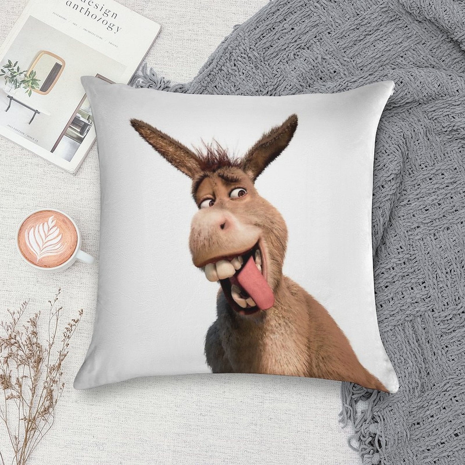 Donkey Shrek Soft Ultra-Soft Texture Throw Pillow
