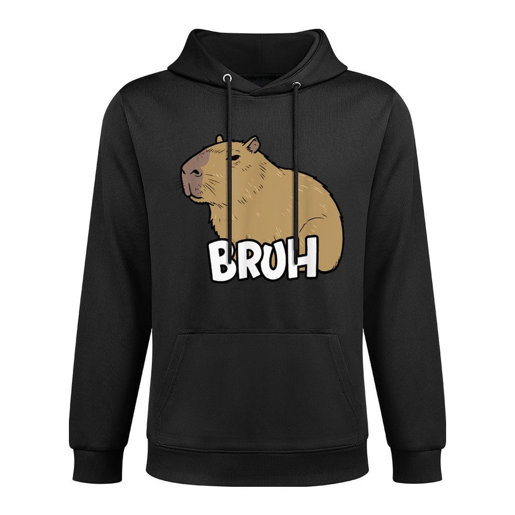 Capybara Meme Saying Bruh With Capybara Boys Girlsns Machine Washable Hoodie