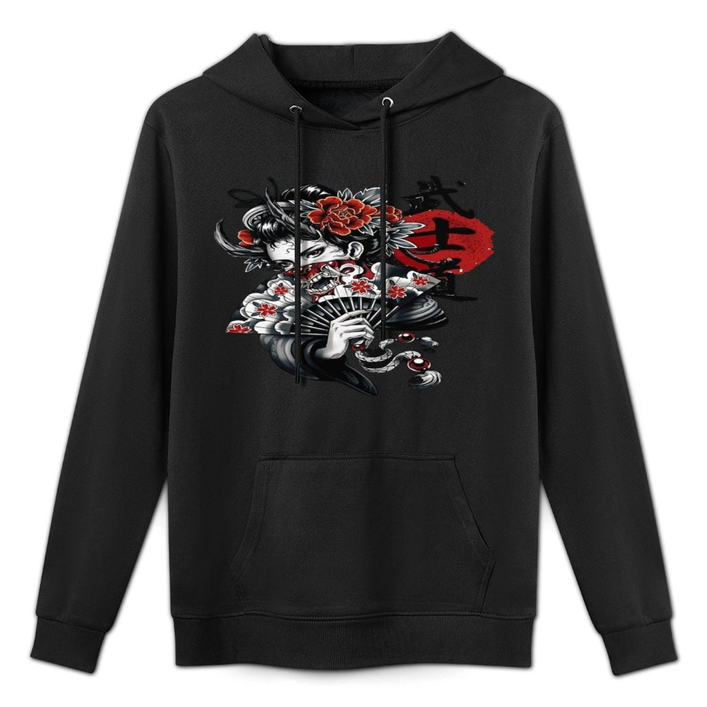 Japanese Geisha Girl Vaporwave Cyberpunk Popart Urban Style Pilling-Resistant Hoodie