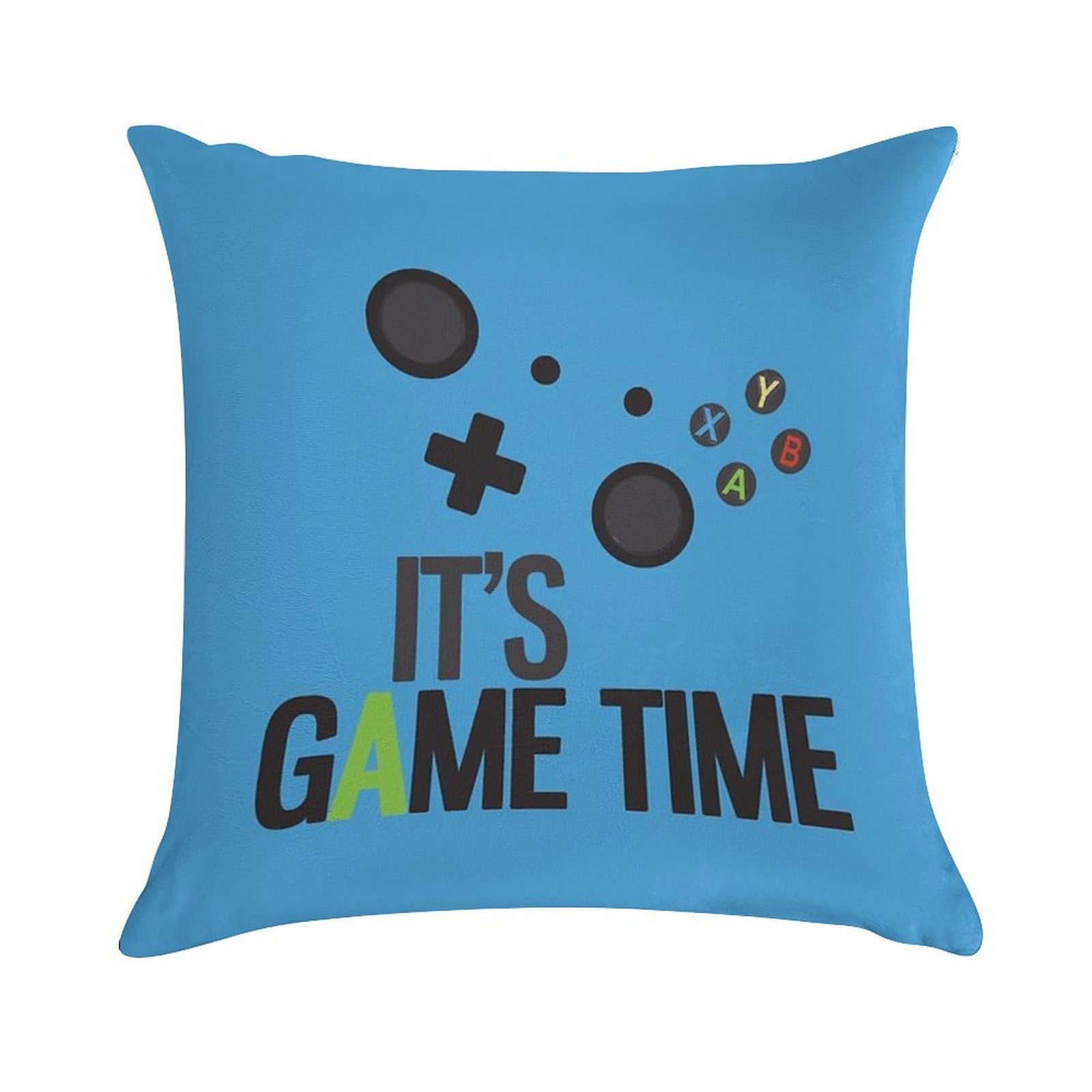 It's Game Time - BLUE Soft Hidden Zipper Throw Pillow