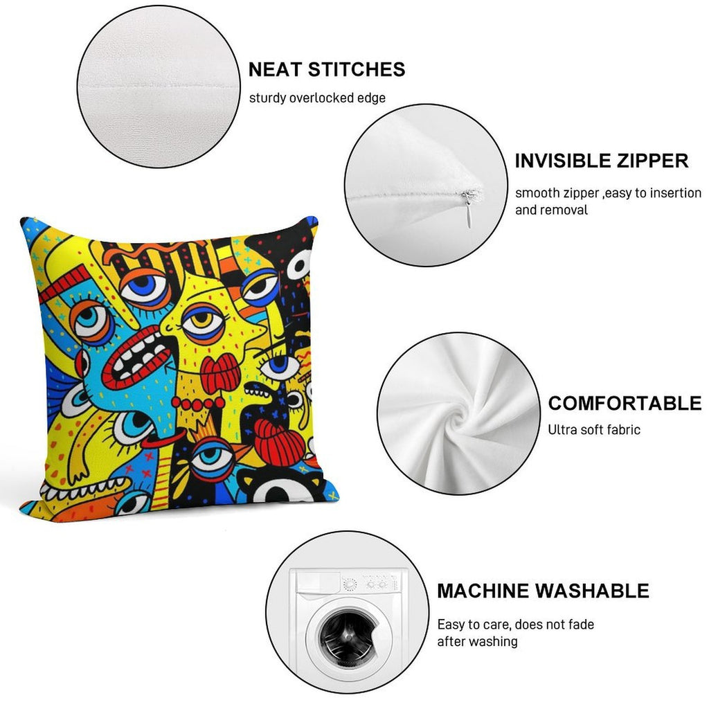 Social Distancing Soft Hidden Zipper Throw Pillow