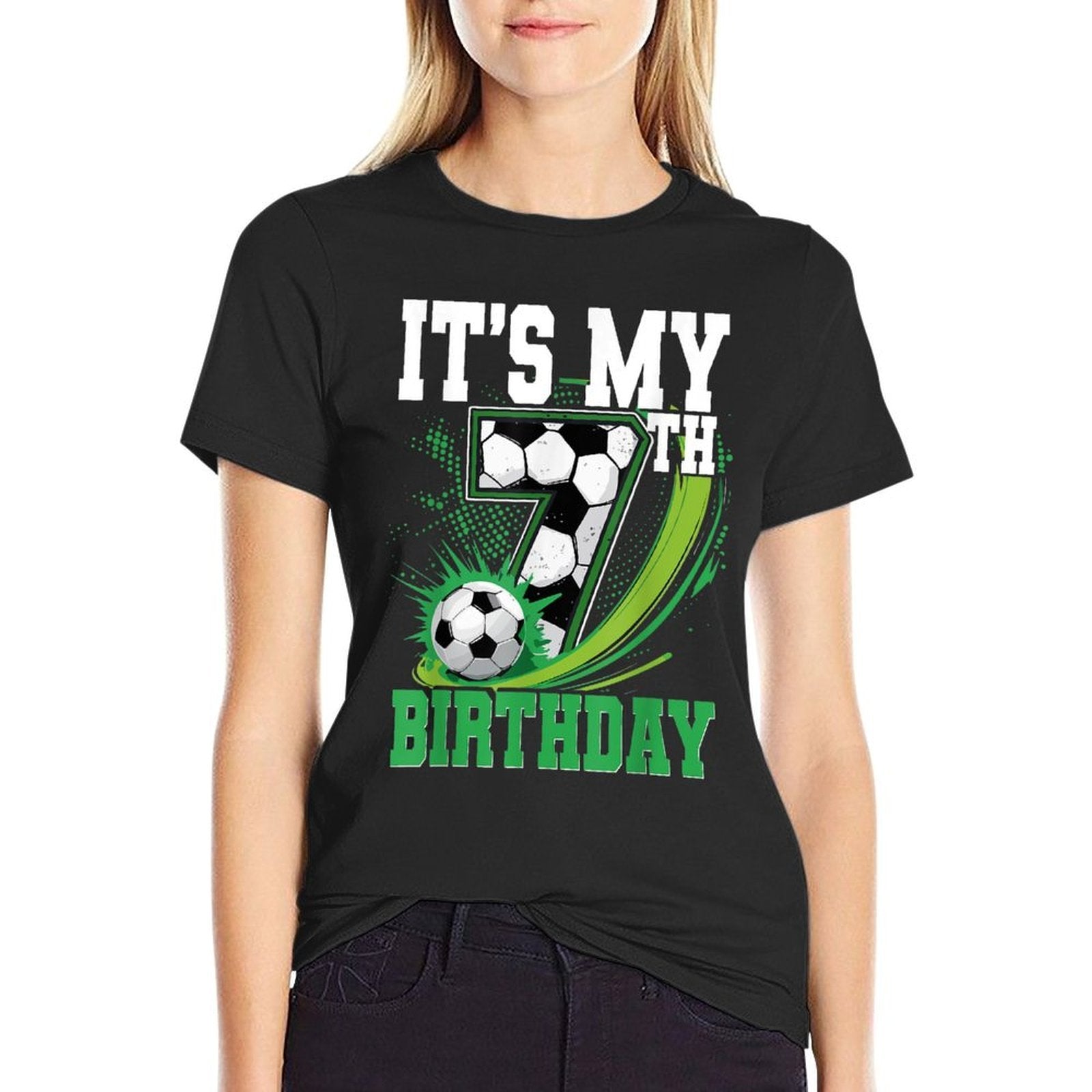 It's My 7th Birthday Soccer Ball  Trendy Pattern T-Shirt