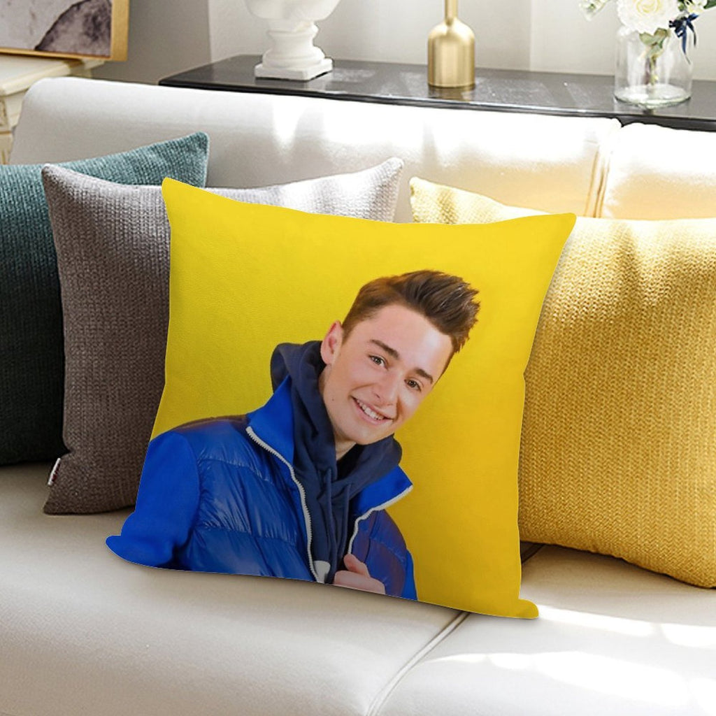 Noah Schnapp Blue Jacket Soft Luxury Feel Throw Pillow