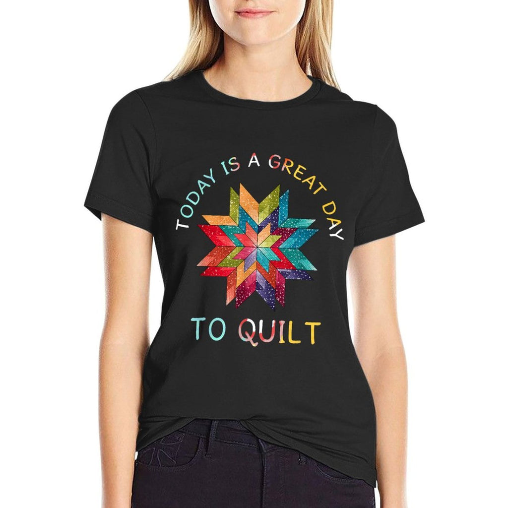 Funny Quilting Sewing Day To Quilt Gifts for Quilter  Ribbed Collar T-Shirt