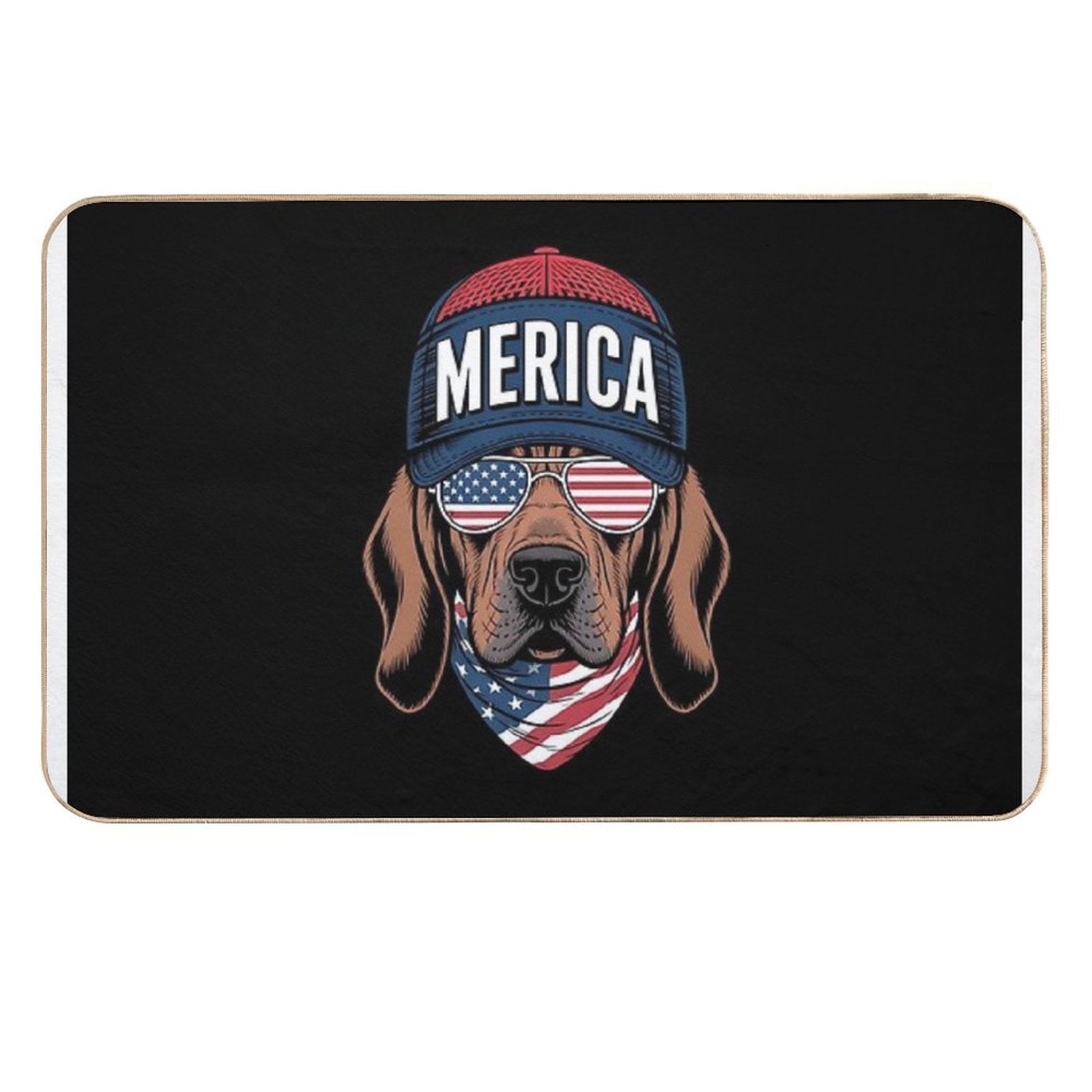 Bloodhound 4th of July US American Flag Dog Patriotic  Rapid-Drying Bath Mat