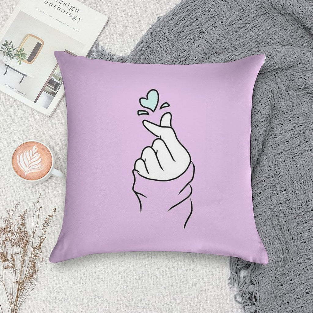 Cute Heart~ Pastel Purple Soft Durable Construction Throw Pillow