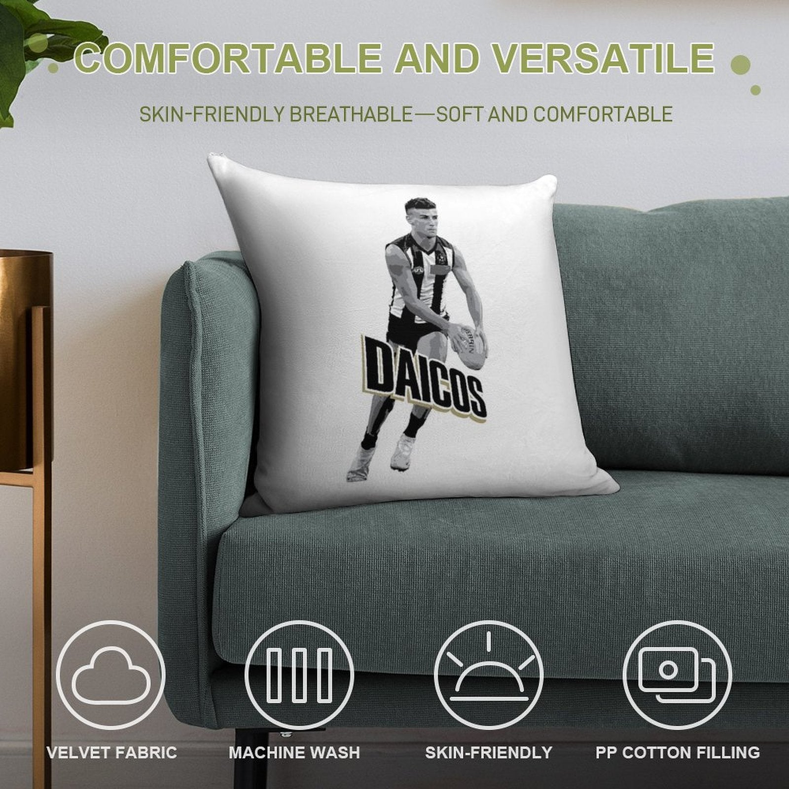 Nick Daicos Soft Gift Ready Throw Pillow