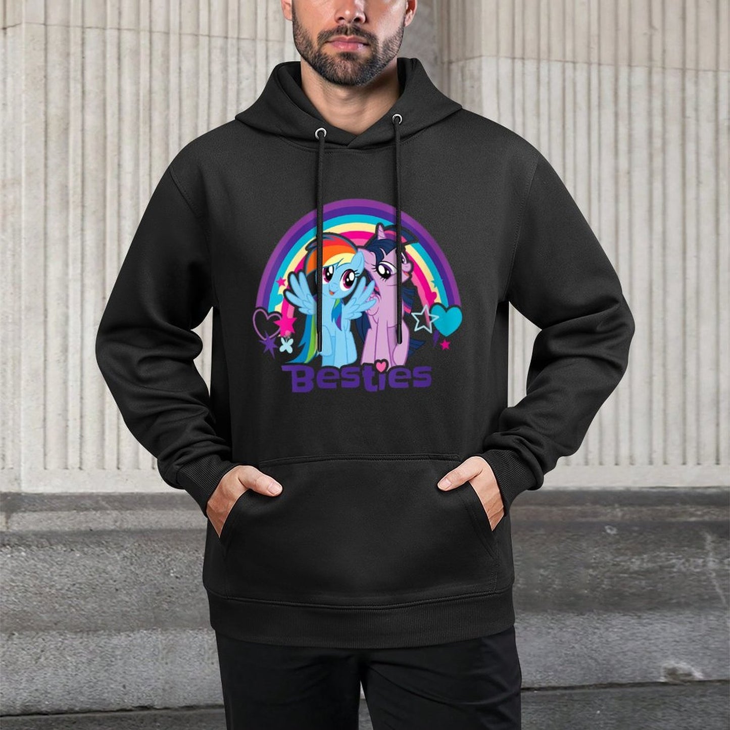 Womens Twilight Sparkle Rainbow Dash Besties Breathable Fabric Hoodie