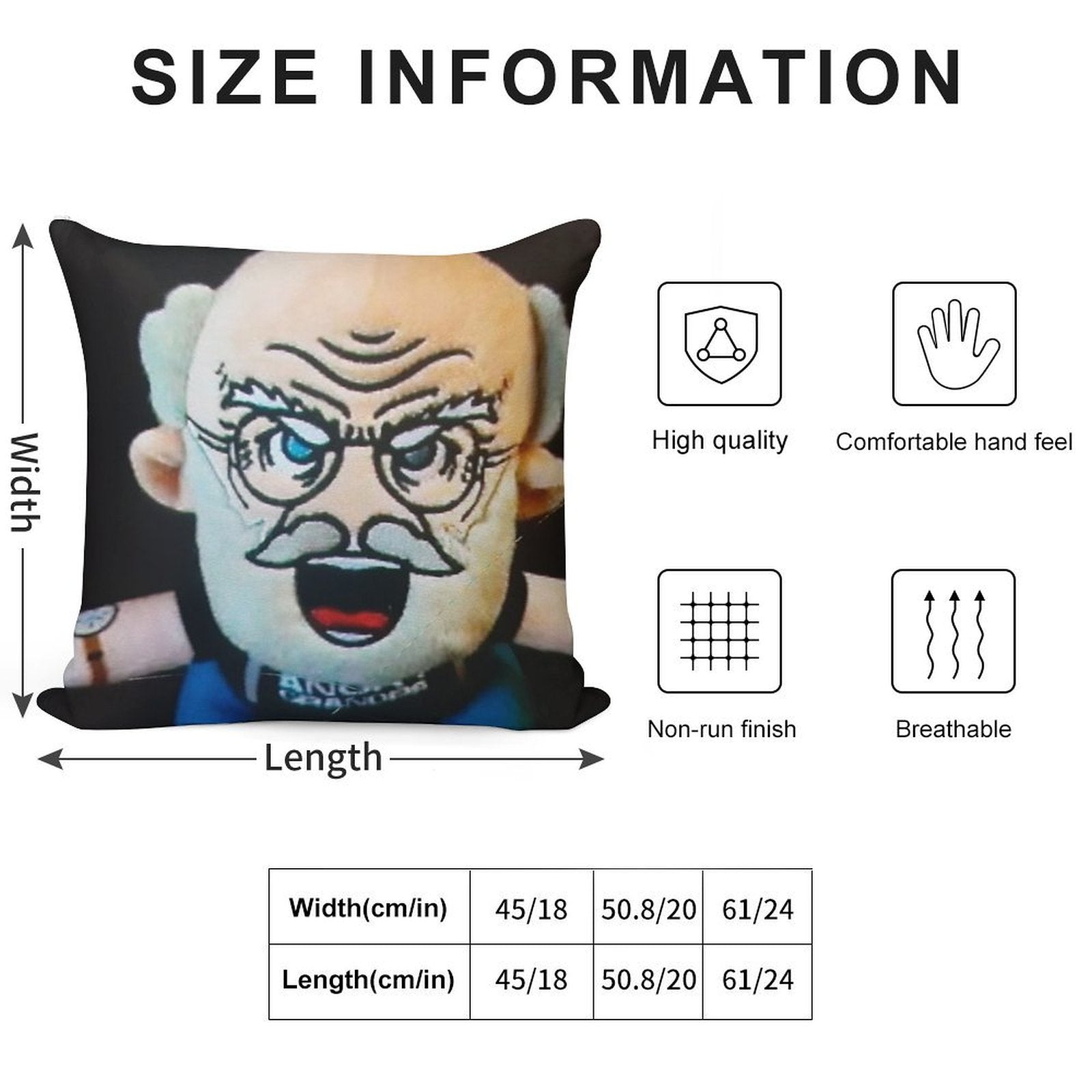 Angry Grandpa Plush Doll Merch Soft Durable Construction Throw Pillow