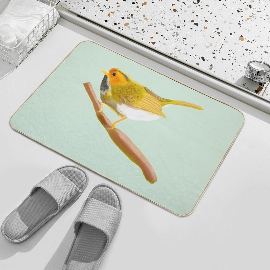 Title Orange-faced Warbler  Pet-Safe Bath Mat