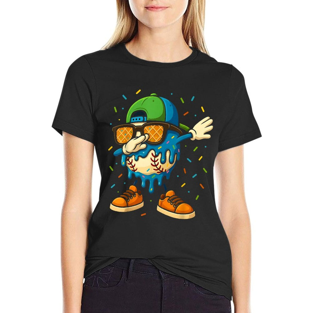 Baseball Drip Ice Cream Boys Dabbing Youth Baseball Sprinkle  Vintage-inspired T-Shirt