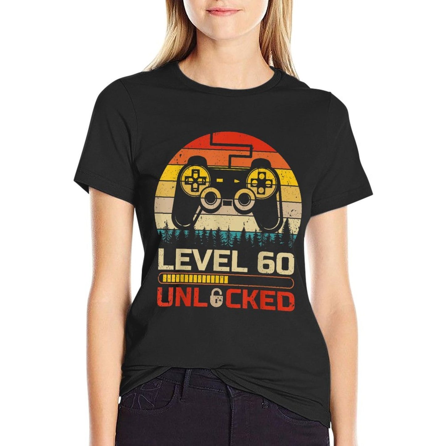 Vintage Retro Level 60 Unlocked Video Game 60th Birthday  Eco-friendly Material T-Shirt