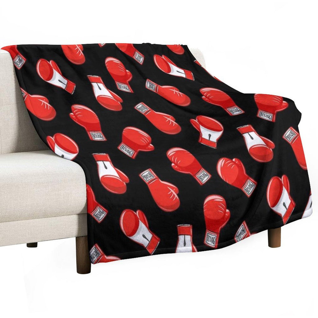 Red Boxing Gloves Anti-pilling Throw Blanket