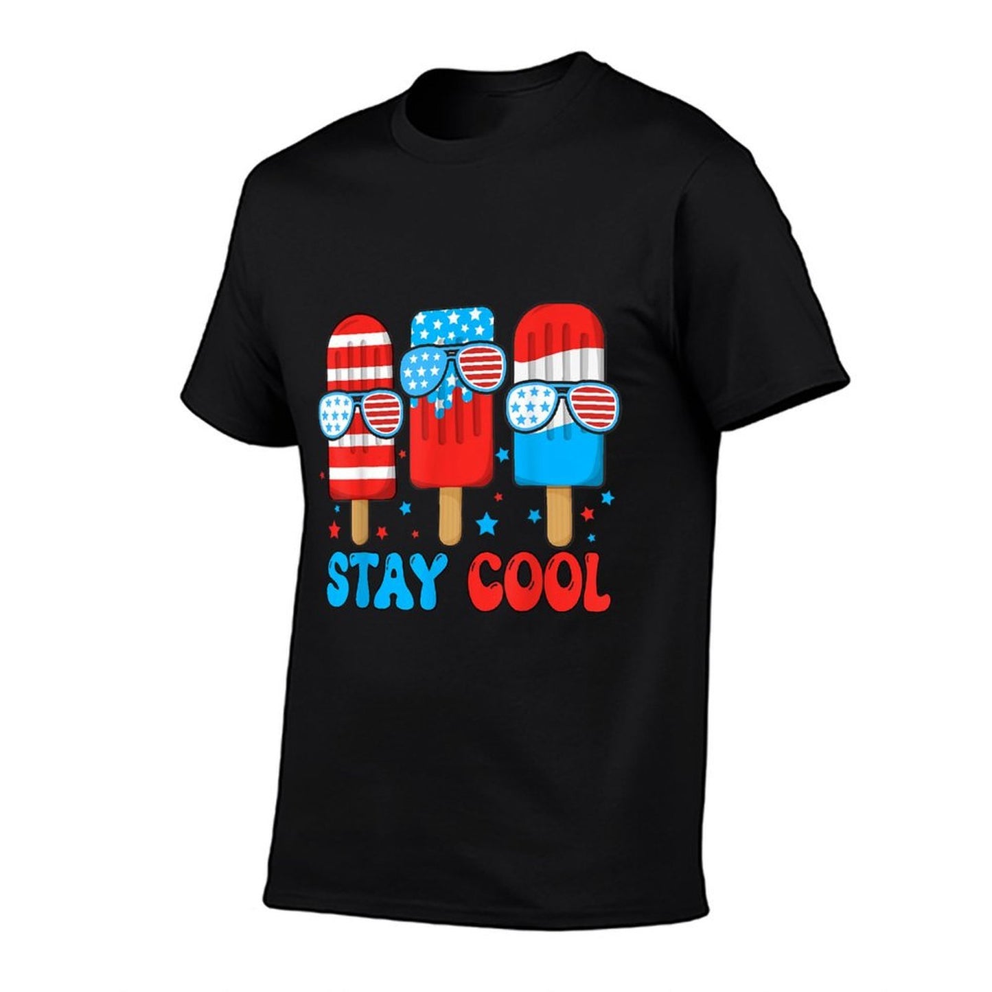 Stay Cool Popsicle Boys Men 4th July American Flag USA  Lightweight T-Shirt