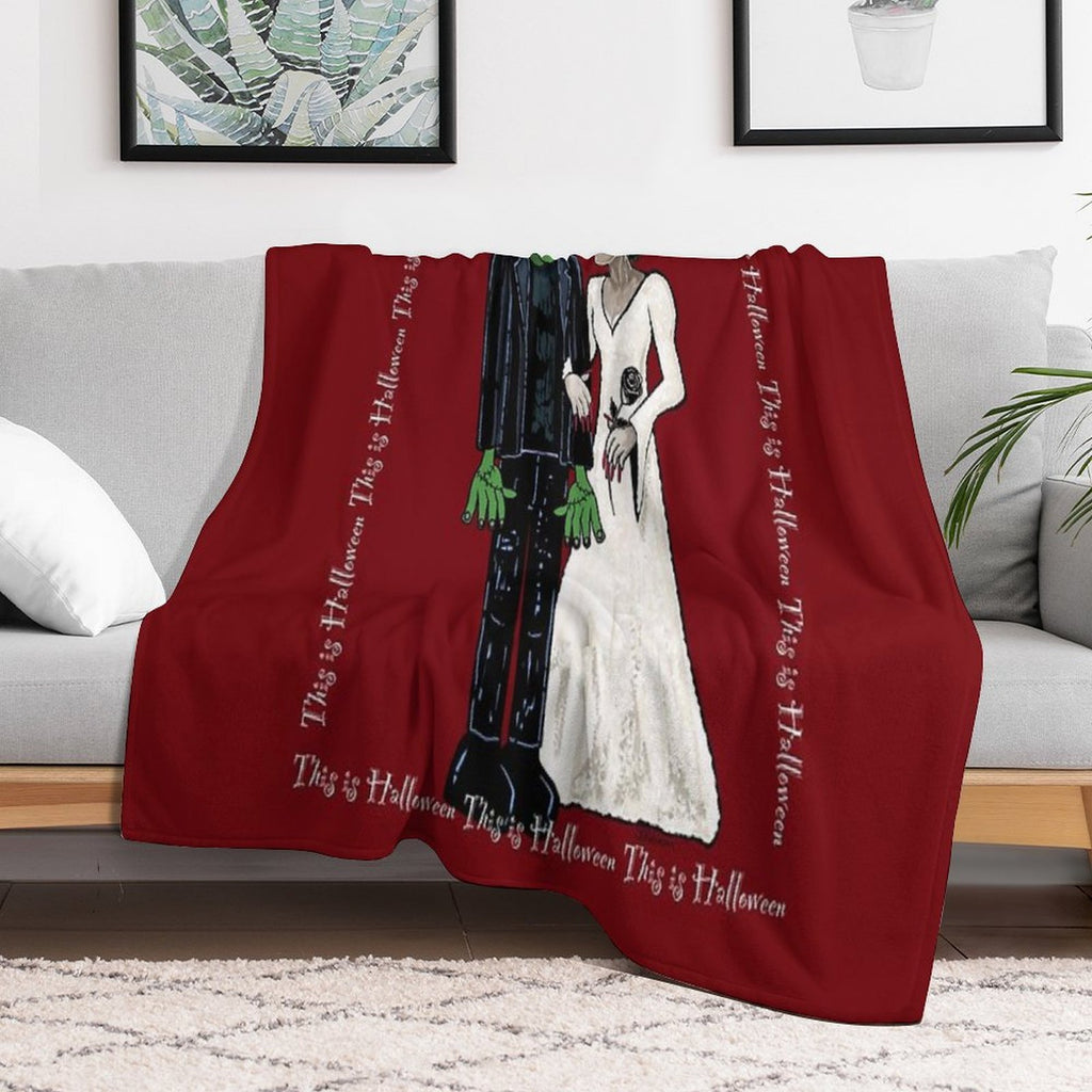 Frankenstein & His Lovely Bride Premium Throw Blanket