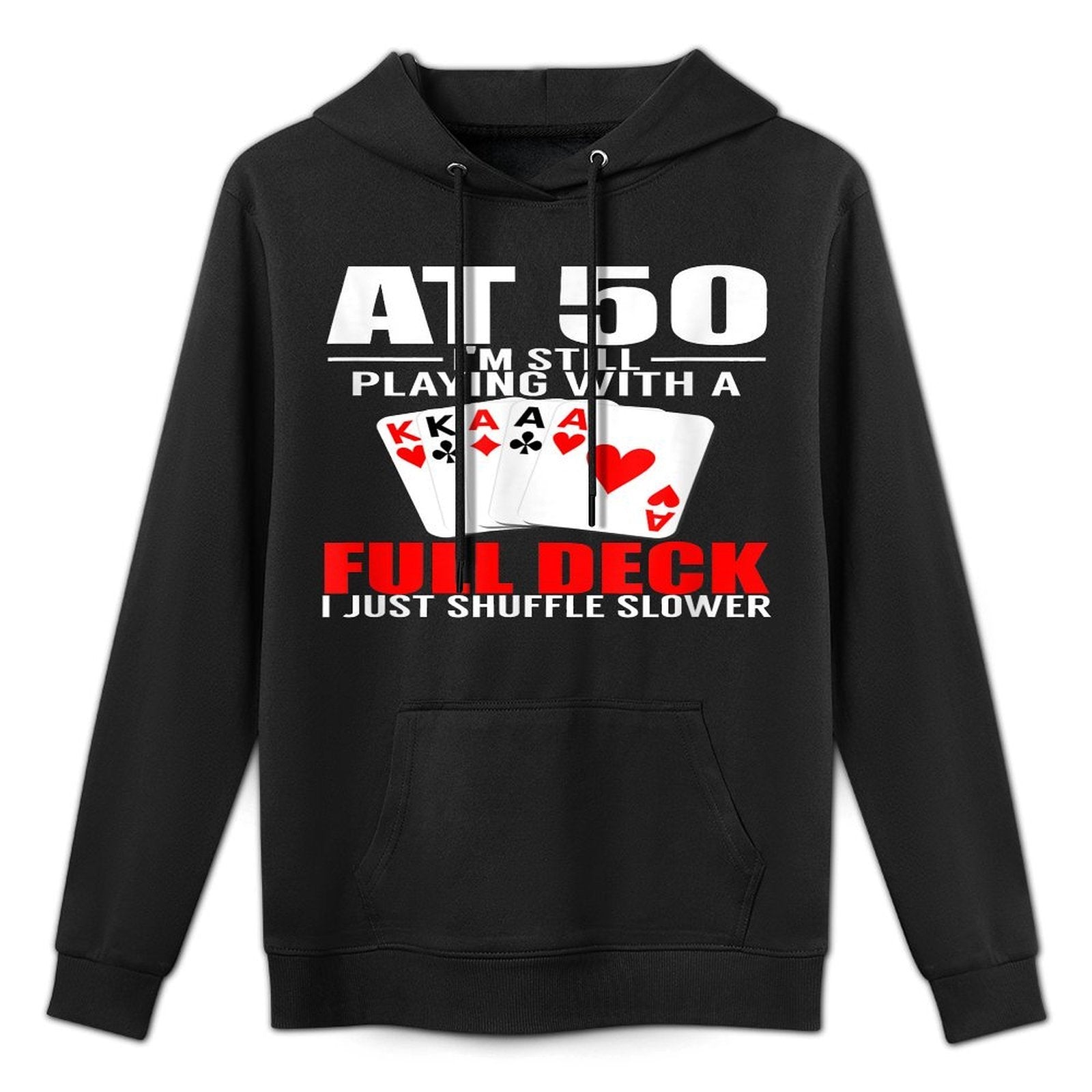 Poker Player&#39;s 50th Birthday Funny Over The Hill Gift Medium-Weight Fabric Hoodie