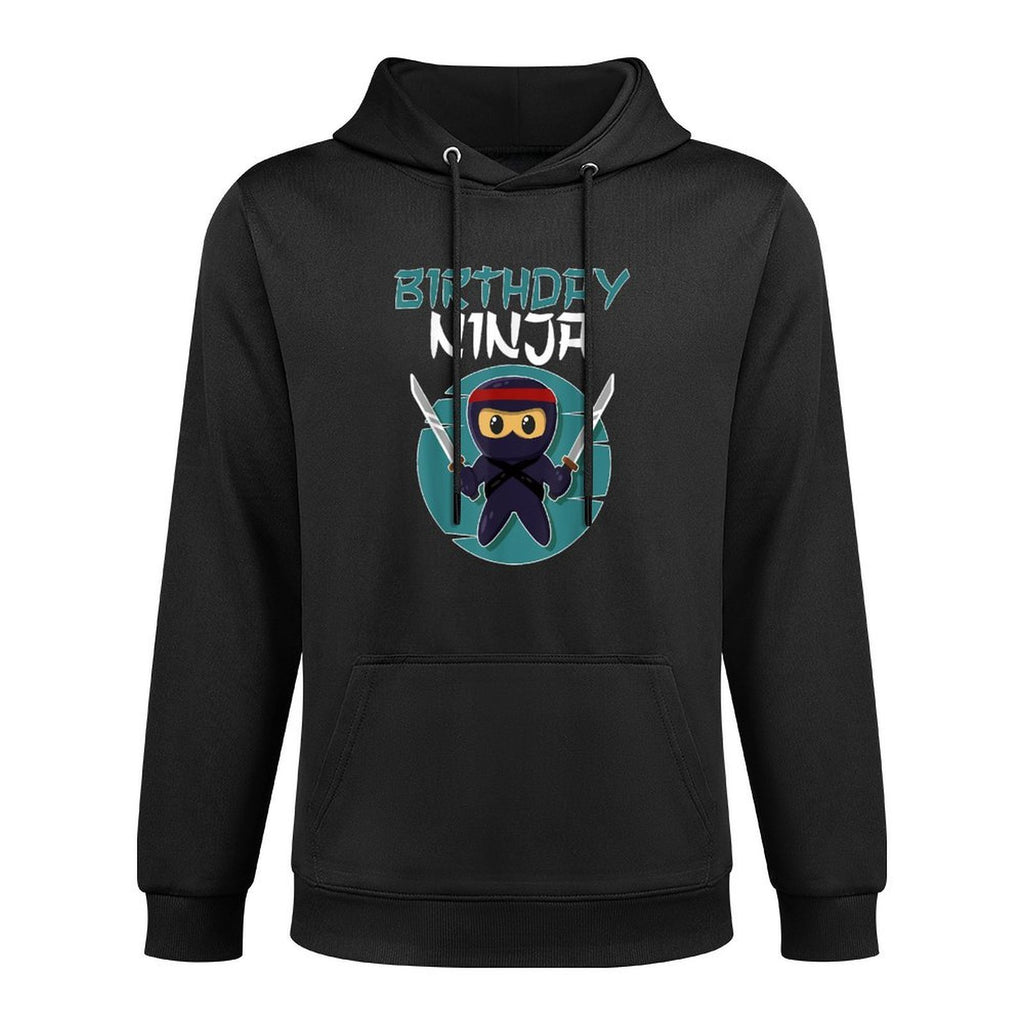 Birthday Ninja Gift Boy Birthday Boy Ninja Gift - Black - Unisex - Small - - Cartoon Pattern - Modern Style - Birthday Occasion Layering Staple Hoodie
