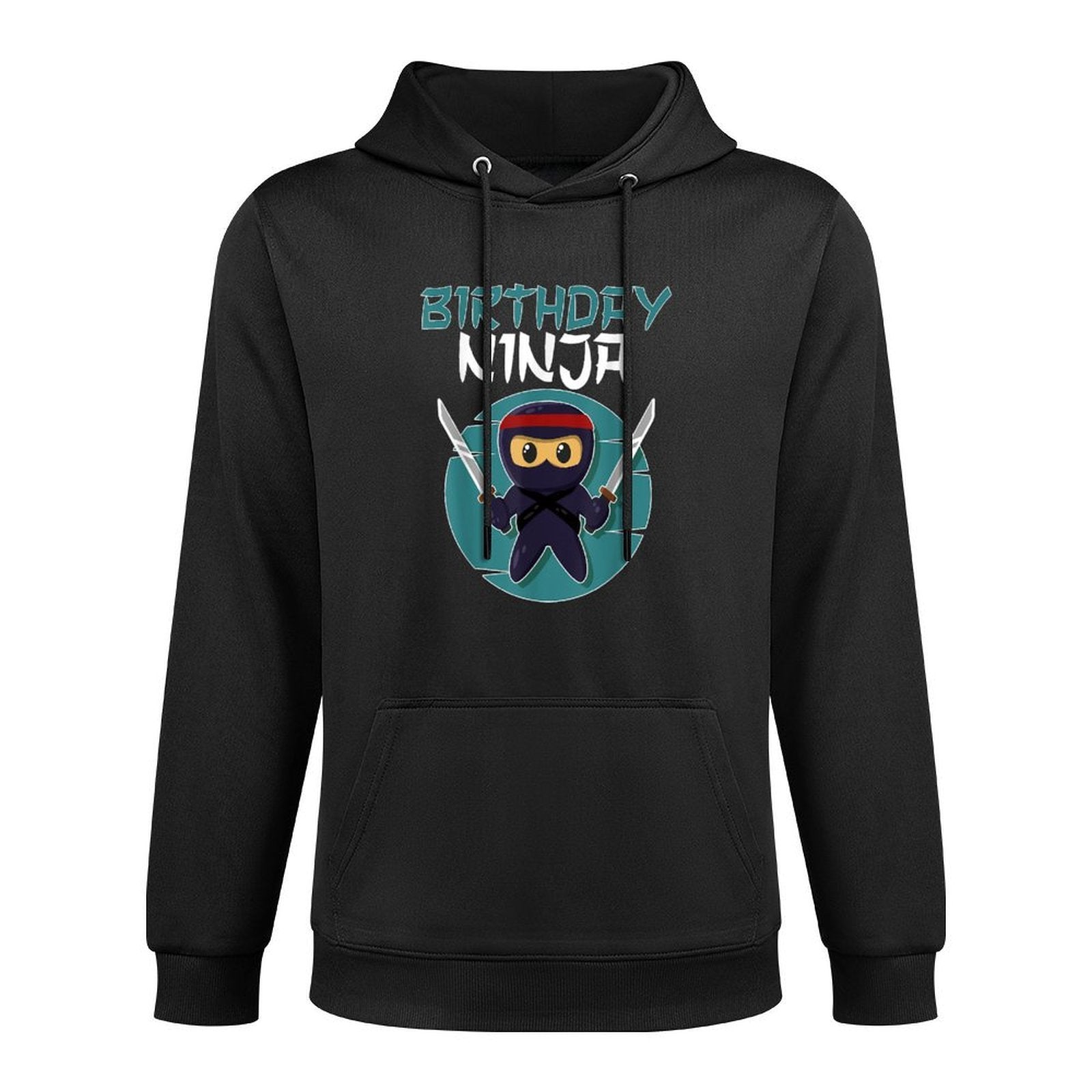 Birthday Ninja Gift Boy Birthday Boy Ninja Gift - Black - Unisex - Small - - Cartoon Pattern - Modern Style - Birthday Occasion Layering Staple Hoodie