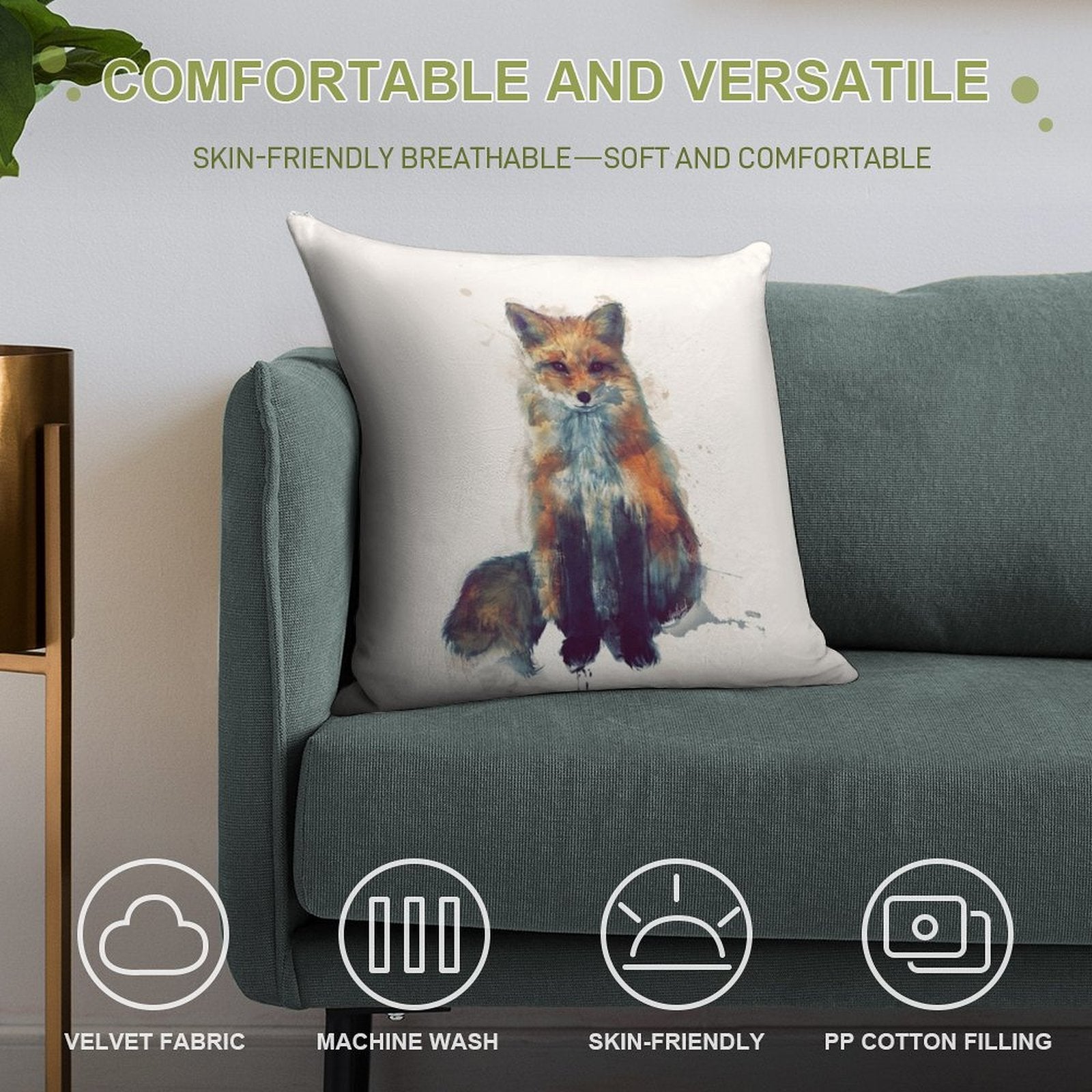 Fox Soft Style Accent Throw Pillow