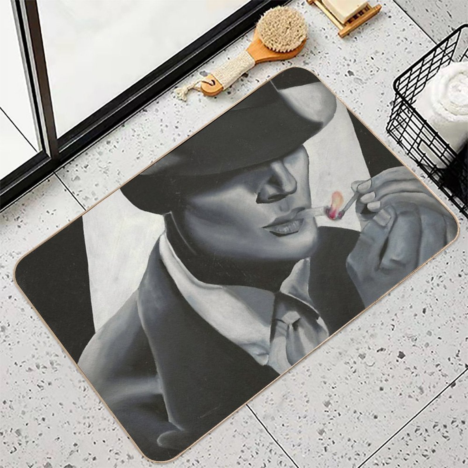 'Enigma' Original Oil Painting Portrait Fine Art Print  Multi-Purpose Bath Mat