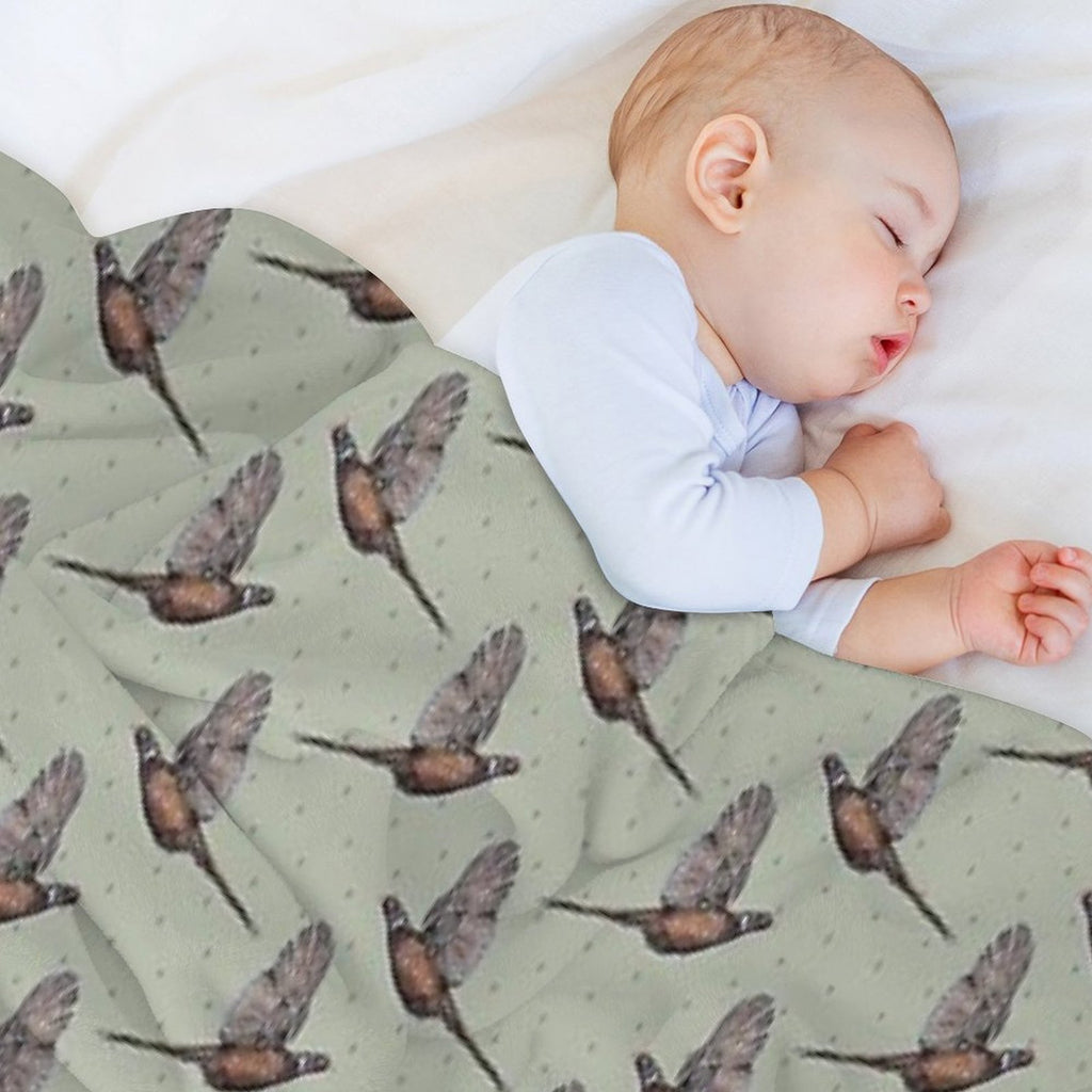 Pheasant - Country Polka Velvety-soft Throw Blanket